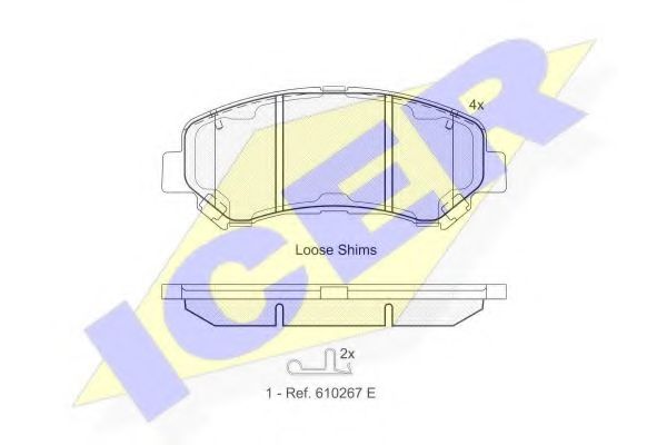 ICER - 181834 - Комплект тормозных колодок, дисковый тормоз (Тормозная система)