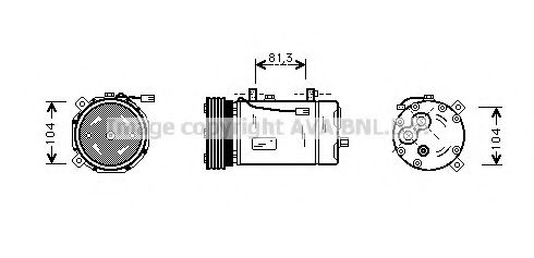 AVA QUALITY COOLING - FDK267 - Компрессор, кондиционер (Кондиционер)