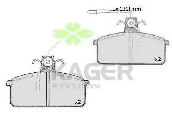 KAGER - 35-0435 - Комплект тормозных колодок, дисковый тормоз