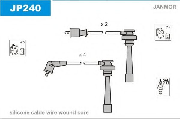 JANMOR - JP240 - Комплект проводов зажигания (Система зажигания)