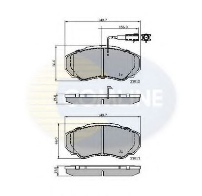 COMLINE - CBP11040 - Комплект тормозных колодок, дисковый тормоз (Тормозная система)