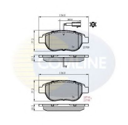 COMLINE - CBP11038 - Комплект тормозных колодок, дисковый тормоз (Тормозная система)