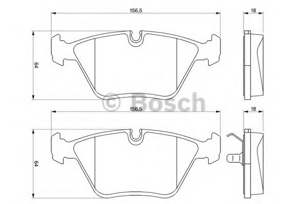 BOSCH - 0 986 424 828 - Комплект тормозных колодок, дисковый тормоз (Тормозная система)