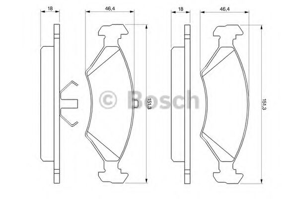 BOSCH - 0 986 466 402 - Комплект тормозных колодок, дисковый тормоз (Тормозная система)