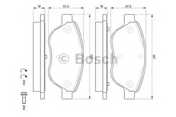 BOSCH - 0 986 494 074 - Комплект тормозных колодок, дисковый тормоз (Тормозная система)