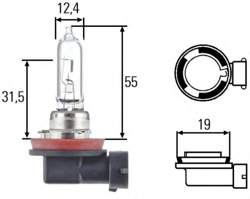 HELLA - 8GH 008 357-001 - Лампа накаливания, фара рабочего освещения (Освещение)