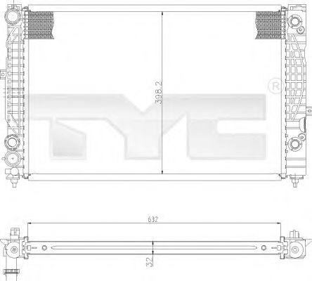 TYC - 702-0009 - Радиатор, охлаждение двигателя (Охлаждение)