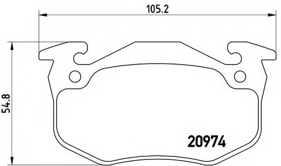 BREMBO - P 61 032 - Комплект тормозных колодок, дисковый тормоз (Тормозная система)