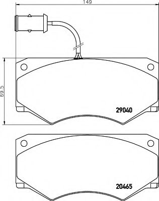 HELLA - 8DB 355 005-361 - Комплект тормозных колодок, дисковый тормоз (Тормозная система)