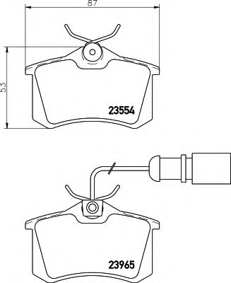 HELLA - 8DB 355 018-601 - Комплект тормозных колодок, дисковый тормоз (Тормозная система)