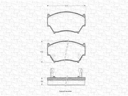 MAGNETI MARELLI - 363702160605 - Комплект тормозных колодок, дисковый тормоз (Тормозная система)