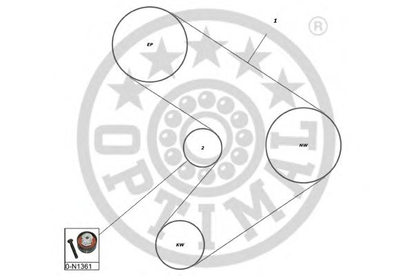 OPTIMAL - SK-1351 - Комплект ремня ГРМ (Ременный привод)