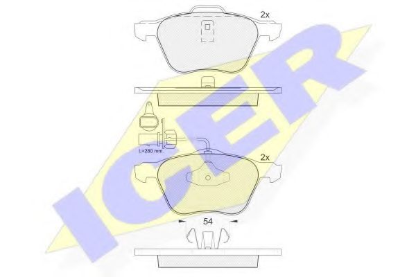 ICER - 181395 - Комплект тормозных колодок, дисковый тормоз (Тормозная система)