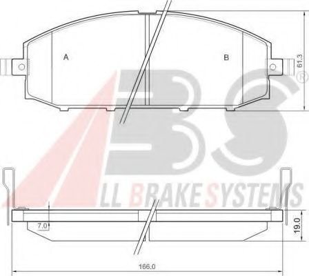 A.B.S. - 37084OE - Комплект тормозных колодок, дисковый тормоз