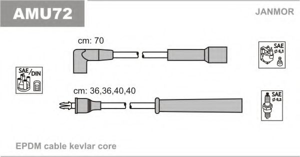 JANMOR - AMU72 - Комплект проводов зажигания (Система зажигания)