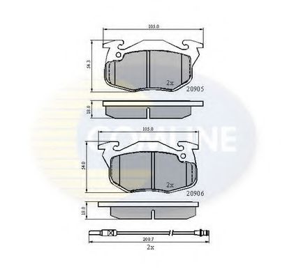 COMLINE - CBP2258 - Комплект тормозных колодок, дисковый тормоз (Тормозная система)