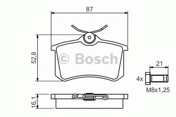 BOSCH - 0 986 494 399 - Комплект тормозных колодок, дисковый тормоз (Тормозная система)