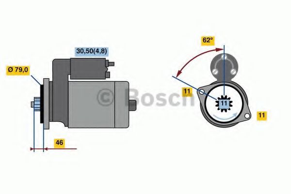 BOSCH - 0 001 121 435 - Стартер (Система стартера)