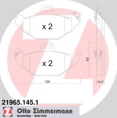 ZIMMERMANN - 21965.145.1 - Комплект тормозных колодок, дисковый тормоз (Тормозная система)