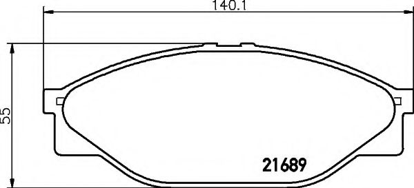 HELLA - 8DB 355 016-411 - Комплект тормозных колодок, дисковый тормоз (Тормозная система)