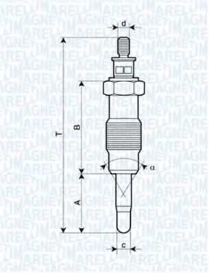 MAGNETI MARELLI - 062582804304 - Свеча накаливания (Система накаливания)