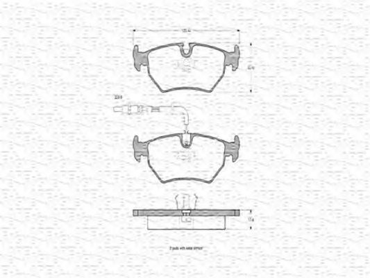 MAGNETI MARELLI - 363702160291 - Комплект тормозных колодок, дисковый тормоз (Тормозная система)