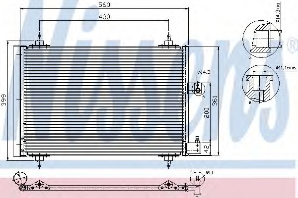 NISSENS - 94534 - Конденсатор, кондиционер (Кондиционер)