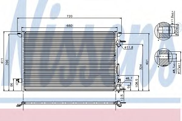 NISSENS - 94597 - Конденсатор, кондиционер (Кондиционер)