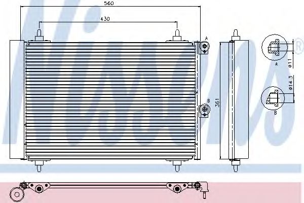 NISSENS - 94870 - Конденсатор, кондиционер (Кондиционер)