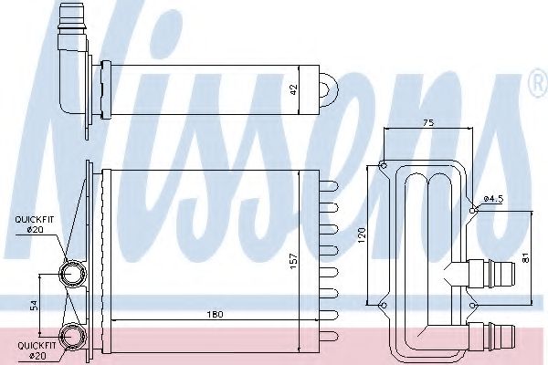 NISSENS - 73468 - Теплообменник, отопление салона (Отопление / вентиляция)