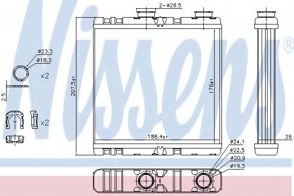 NISSENS - 73342 - Теплообменник, отопление салона (Отопление / вентиляция)