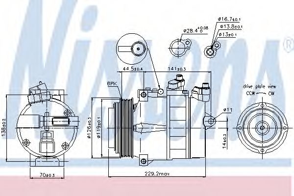 NISSENS - 89022 - Компрессор, кондиционер (Кондиционер)