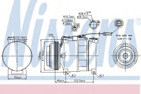 NISSENS - 89045 - Компрессор, кондиционер (Кондиционер)