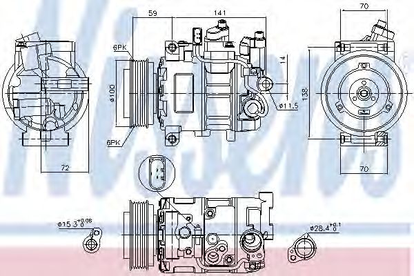 NISSENS - 89052 - Компрессор, кондиционер (Кондиционер)