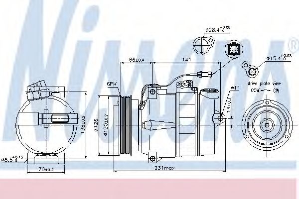 NISSENS - 89054 - Компрессор, кондиционер (Кондиционер)