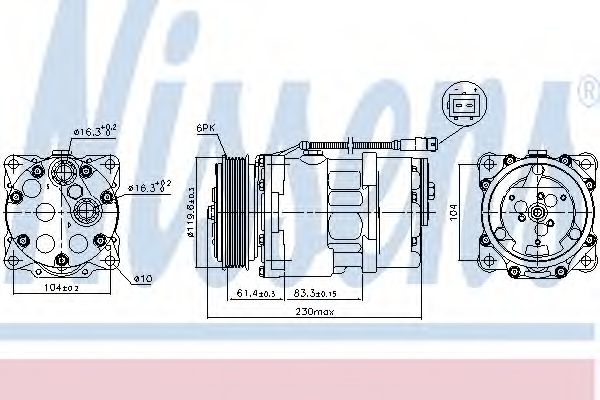 NISSENS - 89055 - Компрессор, кондиционер (Кондиционер)