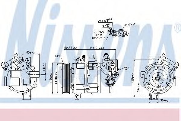 NISSENS - 89086 - Компрессор, кондиционер (Кондиционер)