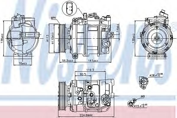 NISSENS - 89091 - Компрессор, кондиционер (Кондиционер)