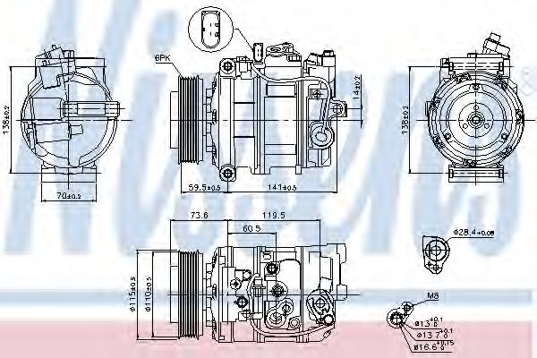 NISSENS - 89092 - Компрессор, кондиционер (Кондиционер)