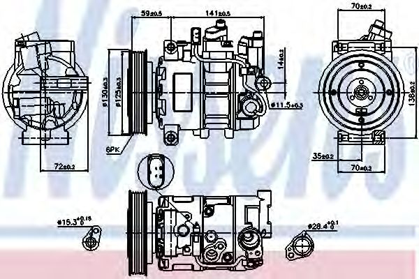 NISSENS - 89111 - Компрессор, кондиционер (Кондиционер)