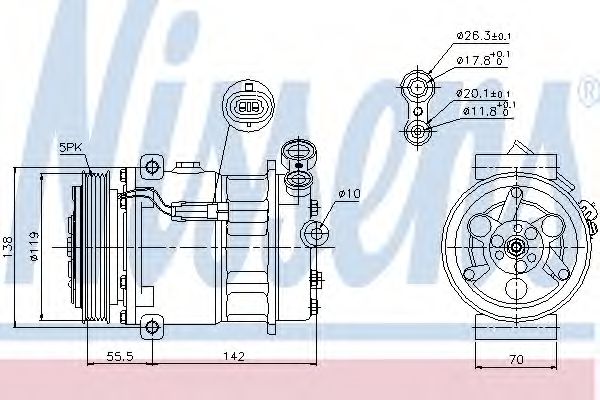 NISSENS - 89157 - Компрессор, кондиционер (Кондиционер)