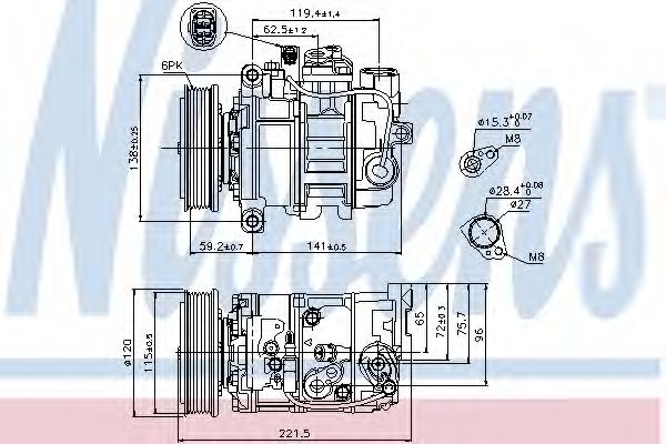 NISSENS - 89529 - Компрессор, кондиционер (Кондиционер)