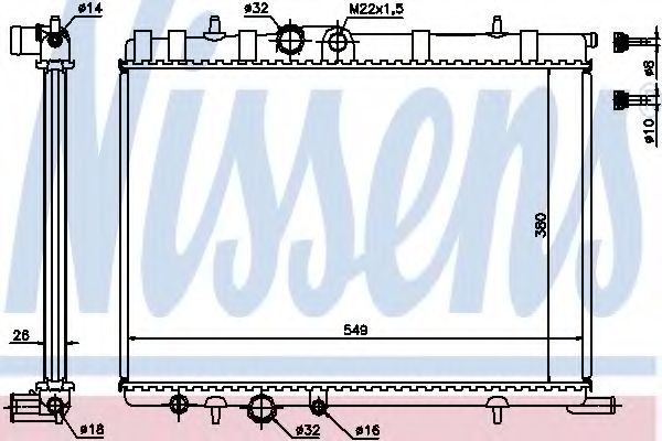 NISSENS - 63502A - Радиатор, охлаждение двигателя (Охлаждение)