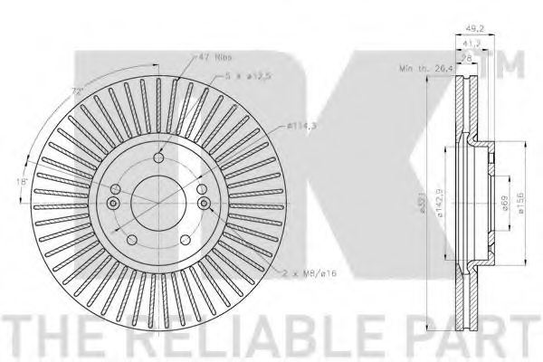 NK - 203450 - Тормозной диск (Тормозная система)