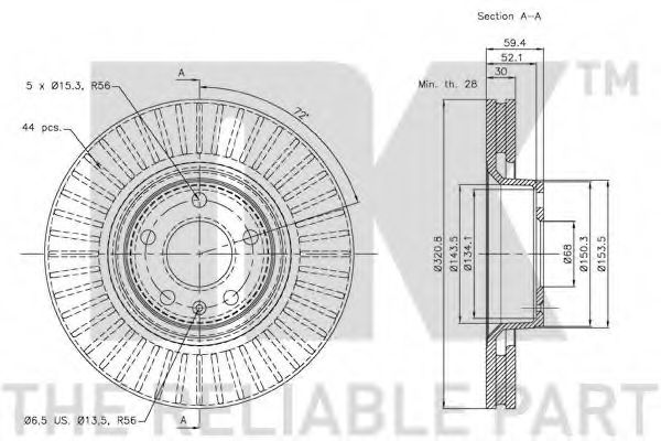 NK - 2047100 - Тормозной диск (Тормозная система)