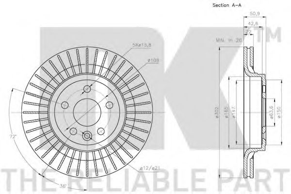 NK - 204861 - Тормозной диск (Тормозная система)