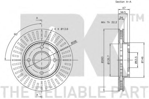 NK - 312533 - Тормозной диск (Тормозная система)