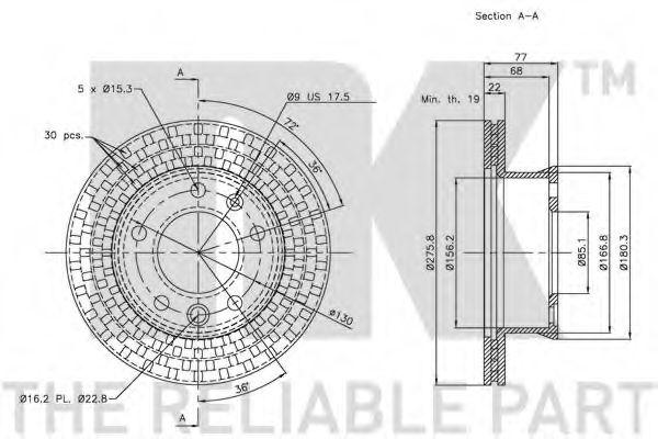 NK - 313397 - Тормозной диск (Тормозная система)