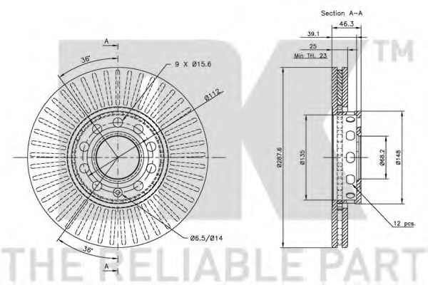 NK - 314743 - Тормозной диск (Тормозная система)