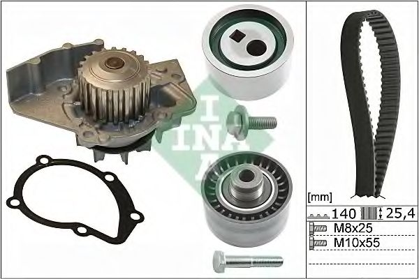 INA - 530 0440 30 - Водяной насос + комплект зубчатого ремня (Охлаждение)